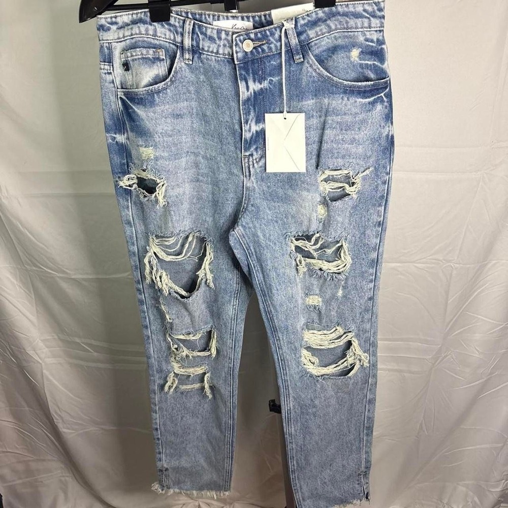 NWT KanCan  blue distressed ripped detail denim jeans
